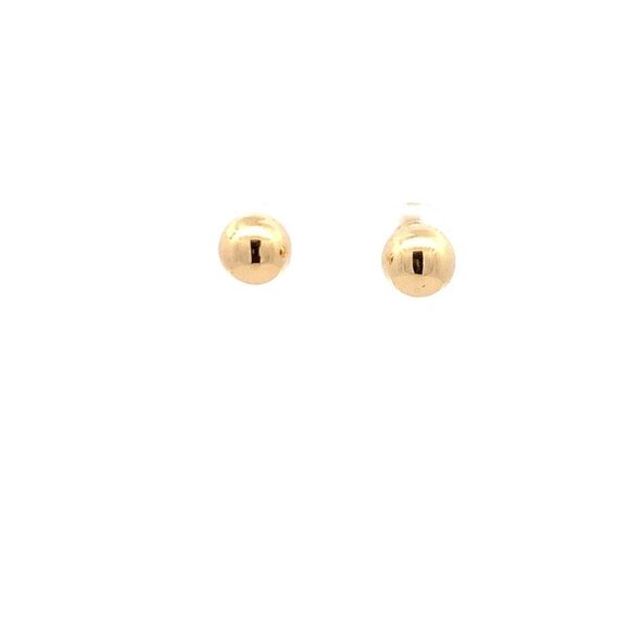 18K Yellow Gold Earrings Stud Ball Polished 1.32 grams - Picture 1 of 9